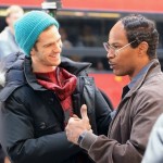 Andrew Garfield and Jamie Foxx in The Amazing Spider Man 2 150x150 Emma Stone and Andrew Garfield on The Amazing Spider Man 2 Set Video and Stills