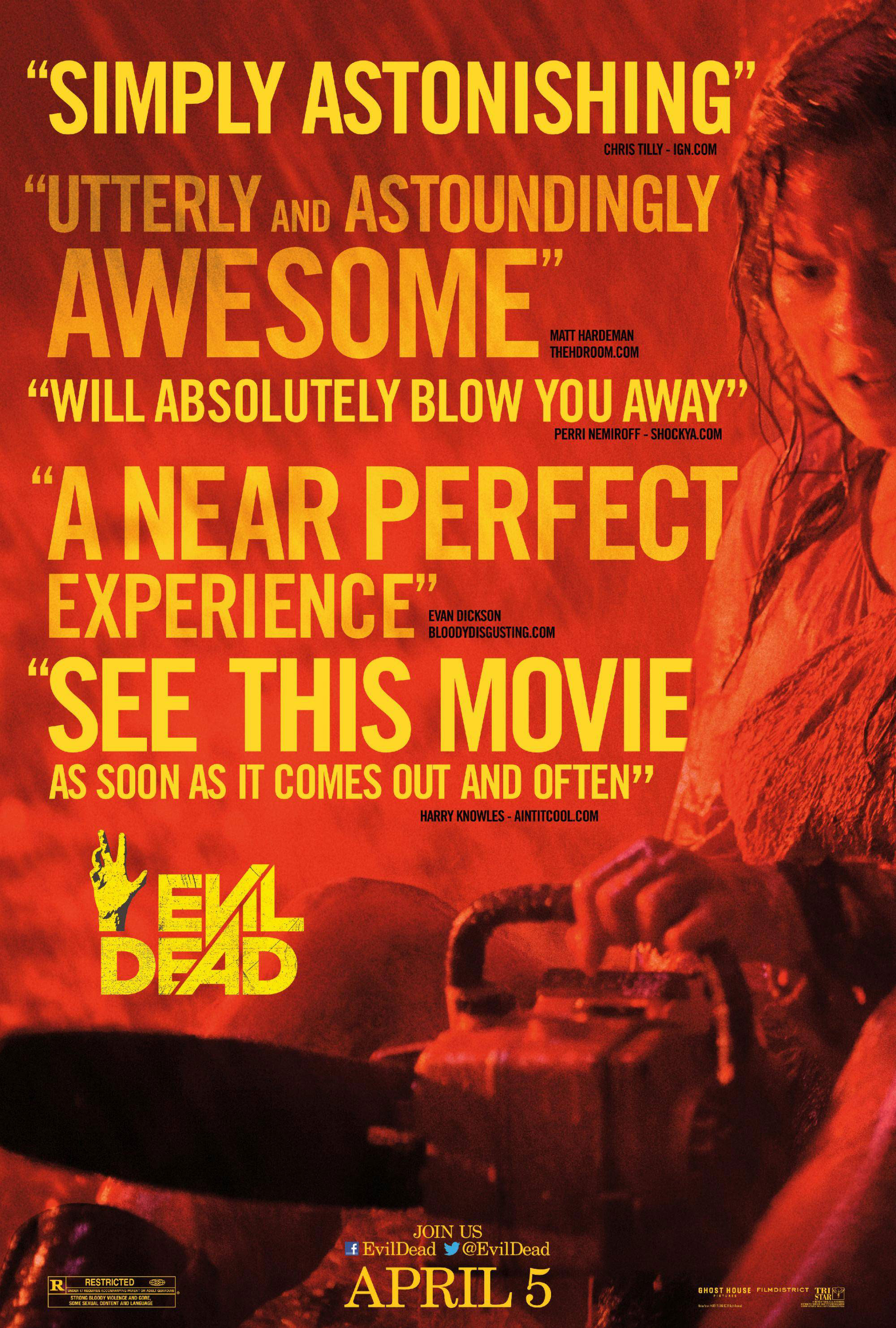 Evil Dead Poster with Shockya.com Quote
