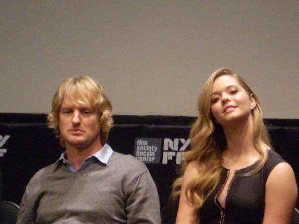 Owen Wilson and Sasha Pieterse at the Inherent Vice Press Conference