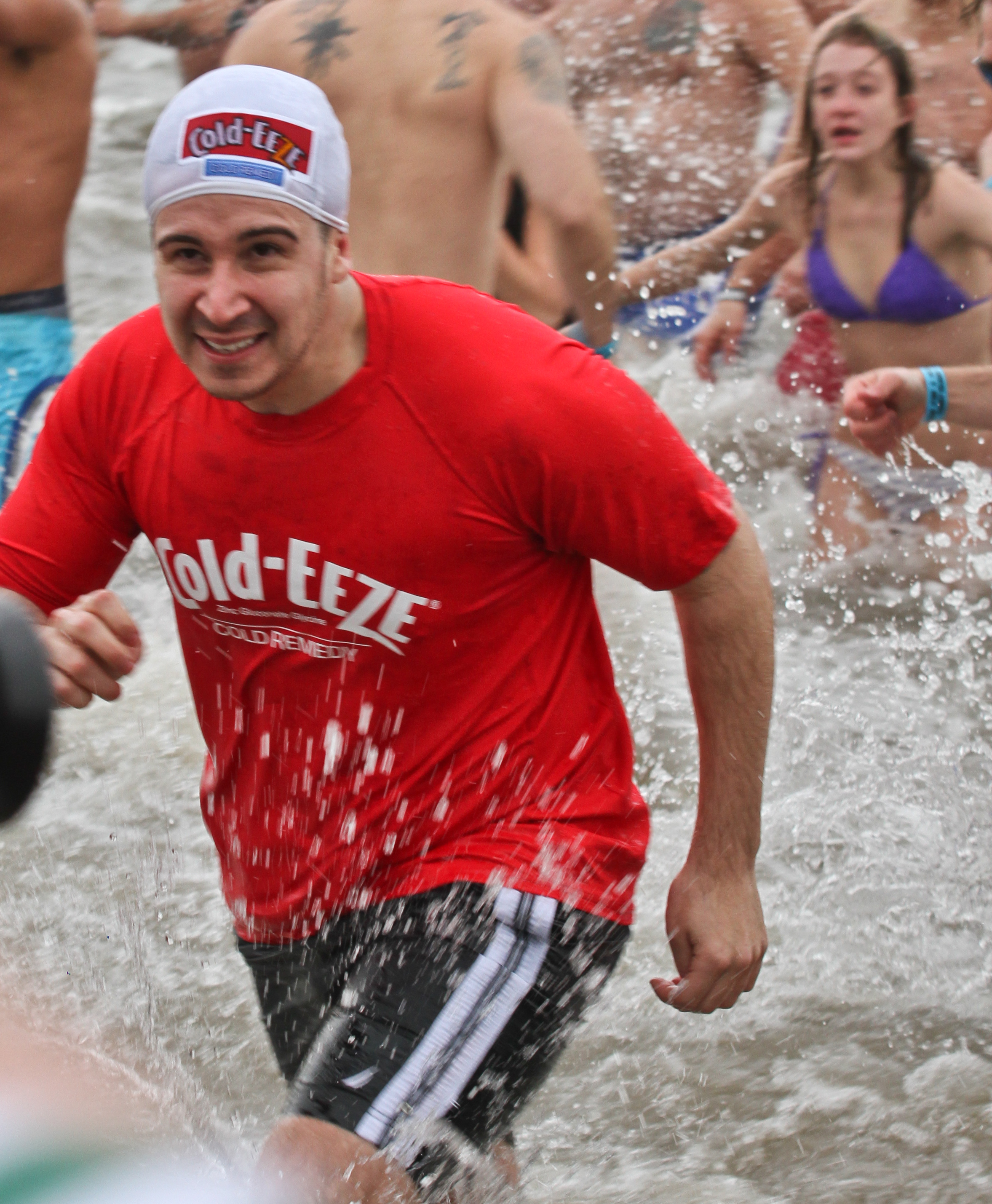 Vinny Cold-EEZE Polar Bear Plunge 2 Action Shot Vinny Cold EEZE Polar Bear Plunge 2 Action Shot Jersey Shore Star Takes The Polar Bear Plunge