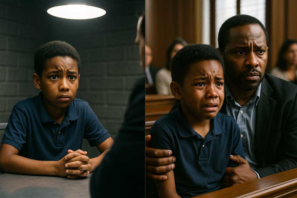 Symbolic depiction of a child lost in the justice system