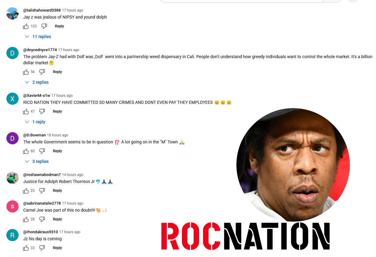 Comments about Jay-Z's alleged involvement.