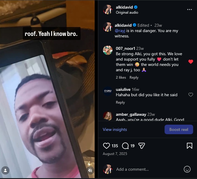 Instagram post showing reporter conversation with Ray J