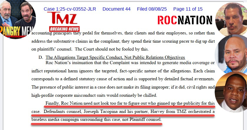 Memo of Law in Opposition to Def. Roc Nations Motion for Sanctions, page 11.