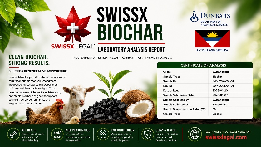 shockya.com - Alki David - SwissX Island Sargassum Based BioChar Releases State Lab Results And Its Good News For Antigua's Cannabis Growers