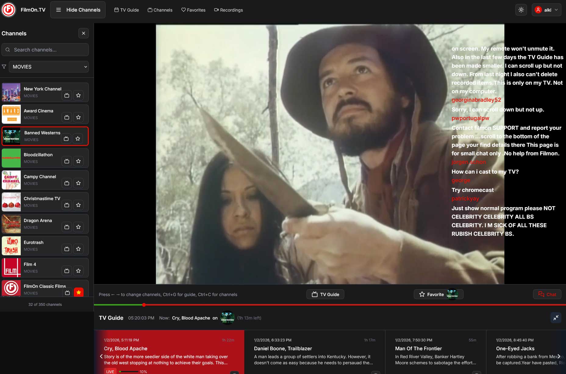 FilmOn Beta Interface