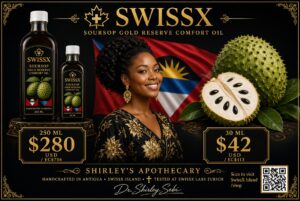 SwissX Soursop Gold Reserve Launches at Pineapple Road With MCA Oversight As Antigua Leads Plant Medicine Revolution With Shirley Sebi