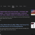 WARNER BROTHERS EXECUTIVE BOARD – SYSTEMIC RISK ASSESSMENT – CHILD SEX ABUSE MATERIAL & RIGGED SPORTS BETTING CRIMES LINKED TO PARAMOUNT GLOBAL AND OWNERSHIP